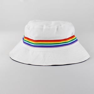 Reversible Bucket Hat with Rainbow Band