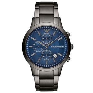 Emporio Armani AR11215 Chronograaf Blauw Wijzerplaat Gunmetal Strap Herenhorloge