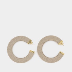 La Créole Linu Örhängen i Beige Linne