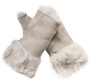Womens Shearling Vantar Fingerlösa Manschetter Toscana Mocka Fårskinn Päls