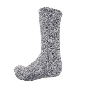 FLOSO Mens Warm Slipper Socks With Rubber Non Slip Grip (Grey)