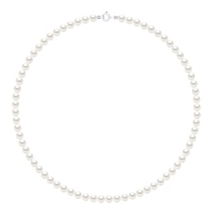 Halsband av äkta odlade sötvattenspärlor runda 5-6 mm