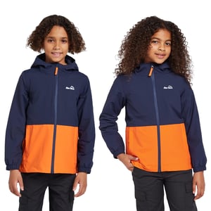 Peter Storm Kids' Colour Block Waterproof Jacket with Adjustable Hood, Children's Raincoat