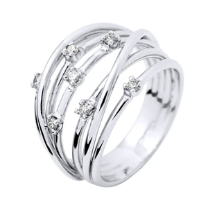 Ring Satelis Diamonds 0.140 Cts White Gold