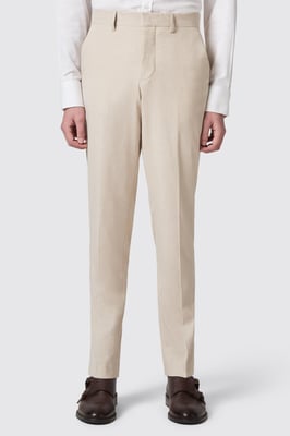Looten Slim Fit Beige Linen Trousers