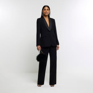 River Island Womens Smart Trousers Black Straight