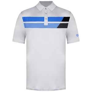 Island Green Asymetric Print Heren Grijs Marl Golf Poloshirt