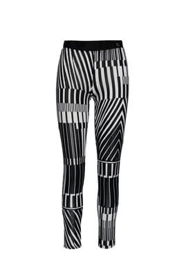 Zijdeachtige zwart-witte broek met print