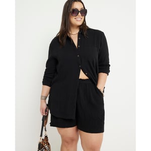 River Island Womens Shorts Plus Black Textured
