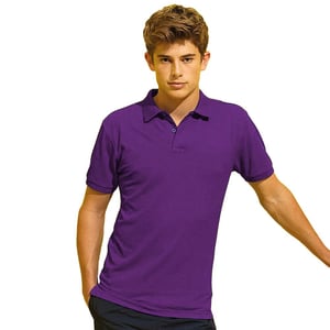 Asquith & Fox Mens Short Sleeve Performance Blend Polo Shirt (Purple)
