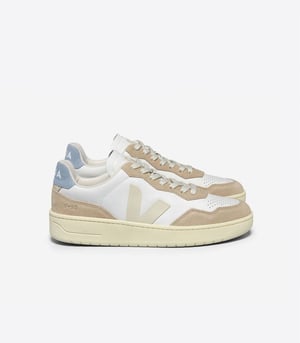 Veja V-90 Leather Damskor Vit/Pierre/Steel Träningsskor