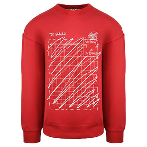 Puma x Michael Lau Long Sleeve Crew Neck Red Mens Graphic Sweatshirt 530351 22