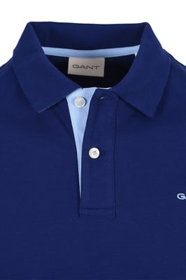 Gant Contrast Collar Ss Polo Shirt Rich Navy