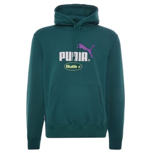 Puma x Butter Goods Long Sleeve Teal Pullover Mens Graphic Logo Hoodie 532438 40