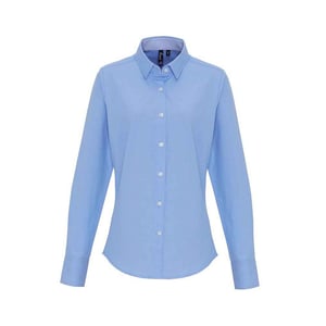 Premier Dames/Dames Gestreept Oxford Formeel Overhemd Met Lange Mouwen (Oxford Blauw)
