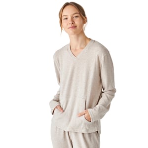 JJB5 Pyjamas med lång ärm och V-hals i mjuk trikå för kvinnor