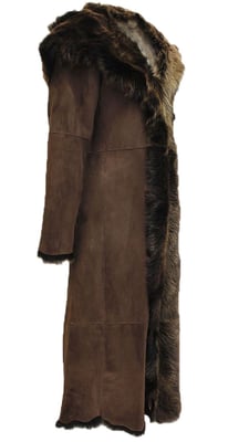 Dames suède Toscana schapenvacht trenchcoat met capuchon-Rushden