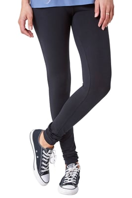 Stretch Plain Elastic Waist Leggings