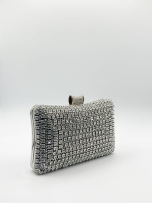 Silver Diamante Clutch Bag