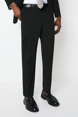 Tailored Fit Black Essential Suit Trousers