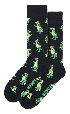 Novelty Dinosaur Print Socks | Happy Socks | Cute Funny Dino Socks - Green