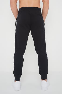 Nike Mens Repeat Taping Logo Fleece Cuffed Joggers in Black