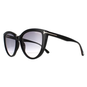 Tom Ford Cat Eye Womens Shiny Black Smoke Gradient Isabella FT0915