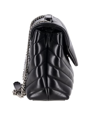 Saint Laurent Small Loulou Shoulder Bag in Black Leather