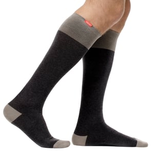 VIM&VIGR - Graduated Compression Socks 15-20 mmhg for Men & Women | Cotton Socks for Pregnancy, DVT & Swollen Legs - Dark & Light Grey