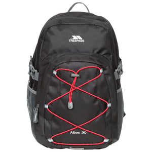 Trespass Albus 30 Litre Casual Rucksack/Backpack (Black/Red)