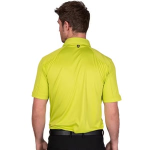 Island Green Mens Topstitched Golf Polo Shirt (Lime)