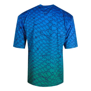 Gebroken wit all-over pauwblauw sport-T-shirt