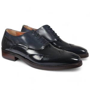 Justin Reess Heren Blauwe Patent Leren Brogue Formele Schoenen - Harry