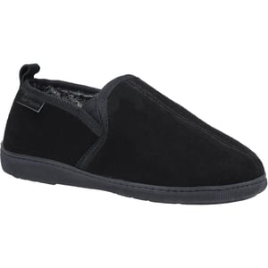 Hush Puppies Mens Arnold Slip On Leather Slipper (Black)