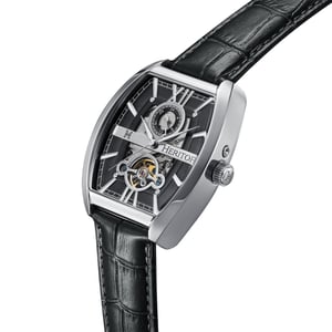 Heritor Automatic Masterson Semi-Skeleton Leather-Band Watch