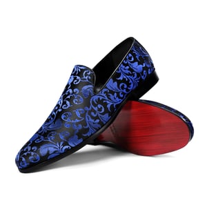 Penny Loafers med elegant jacquard för herr Blå