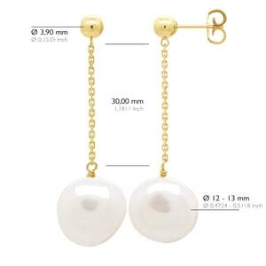 Oorbellen Echte Gekweekte Zoetwater Parel Barok 11-12 mm