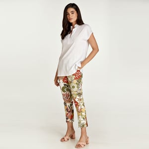 Witte linnen stijl mouwloze top