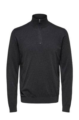 Selected Berg half zip cardigan antraciet
