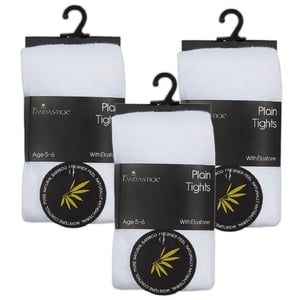 Sock Snob - 3 Paar Meisjes Bamboe Panty's Multipack | Effen Panty's voor School - Wit