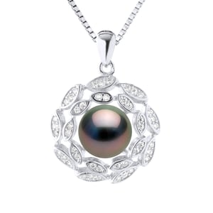 Necklace Jewelry - Real Cultured Tahiti Pearl Round 8-9 mm