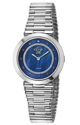 Womens Burano Swiss Quartz MOP Dial Stainless Steel Bracelet Diamond Watch