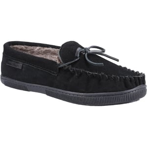 Hush Puppies Mens Ace Suede Slippers (Black)