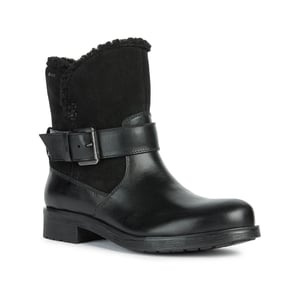 Geox D Rawelle B ABX A Runderleren Dames Zwarte Laarzen.