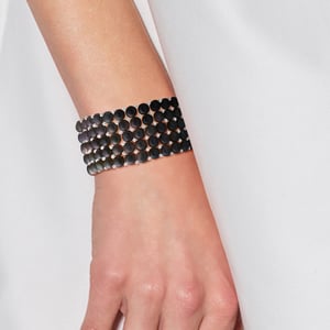 Manchet armband 5 Rijen Black Pearl Zoetwater 925