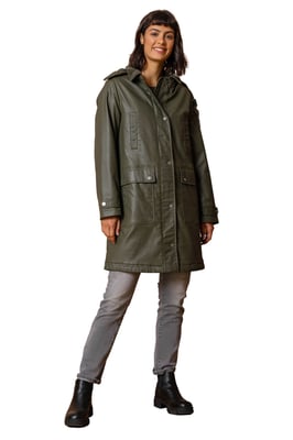 Waxed Longline Hooded Coat