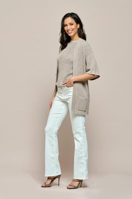 Nyra Vest Khaki / Wit