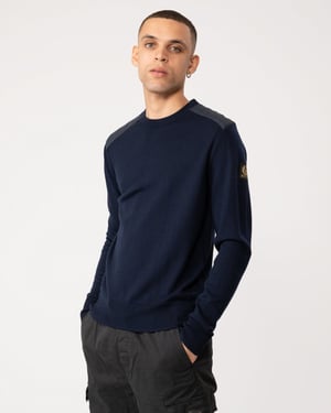 Belstaff Kerrigan Mens Merino Wool Crew Neck Jumper