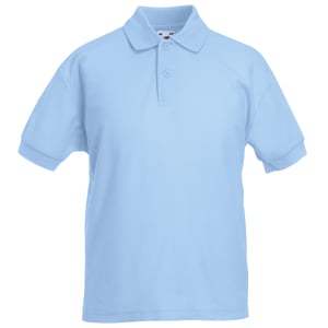 Fruit of the Loom Kinder/Kids Piqué Poloshirt met Korte Mouwen (Hemel Blauw)