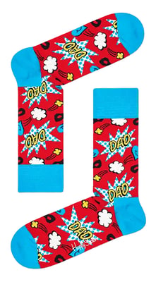 Novelty Dads Socks | Happy Socks | Funny Red Blue Socks with Reinforced Heel and Toe | Father's Day Gift - Red
